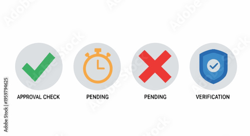 Status icons for approval process.
