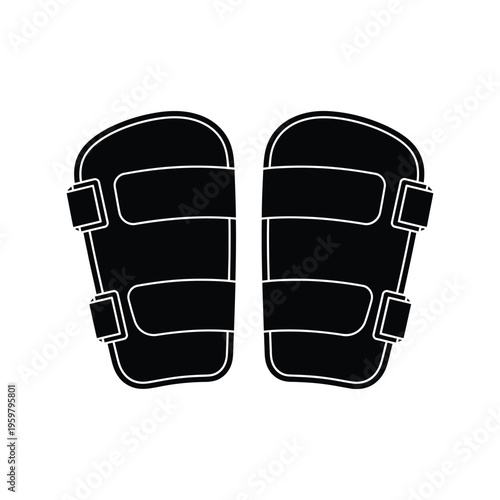 Soccer Shin Guards Vector Icon Isolated on White Background for Sports Equipment Design
