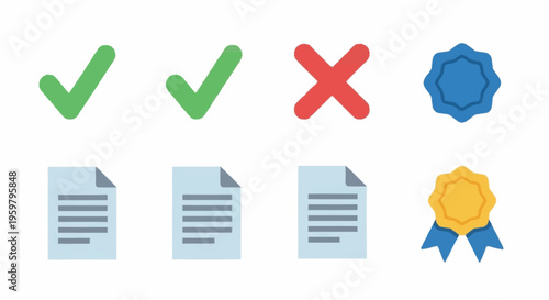 Checklist icons for approval and rejection.