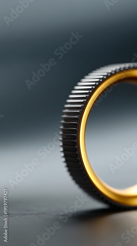 Close-up of a unique gear on a dark background macro photography industrial environment detailed view