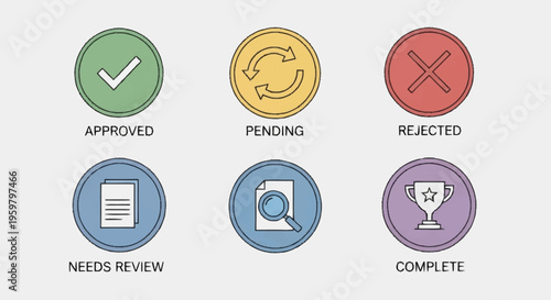 Status icons for workflow management system.