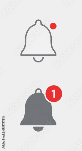 Notification icons with bell shapes.