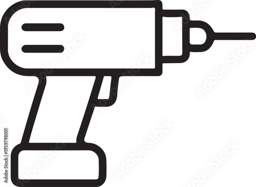 Electric power drill machine vector icon