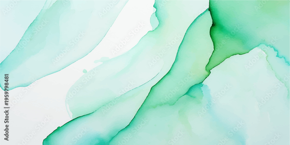 Fototapeta premium Abstract watercolor background featuring blue waves and frost textures on a white paper surface to evoke a cold winter nature pattern with icy water and frozen crystal art