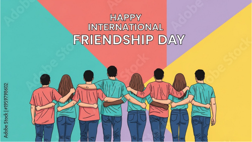 People celebrate International Friendship Day together outdoors