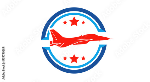 Free Download Red airplane logo with blue circle. - GFXLoad