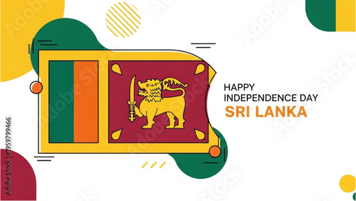 Sri Lankan Independence Day celebration with flag and decorations