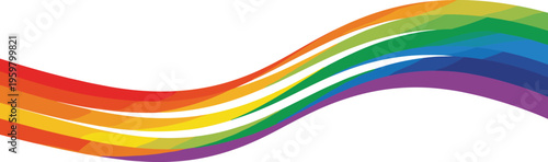 Abstract colorful rainbow wave vector illustration with fragmented multi colored stripes for pride month diversity inclusion and creative geometric graphic design background elements.