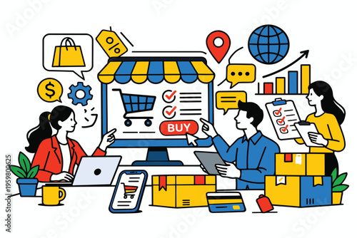 Collaborative online shopping and e-commerce planning between colleagues