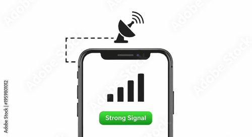 Smartphone with strong signal reception indicator.