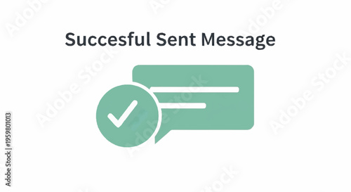 Successful sent message icon with checkmark.
