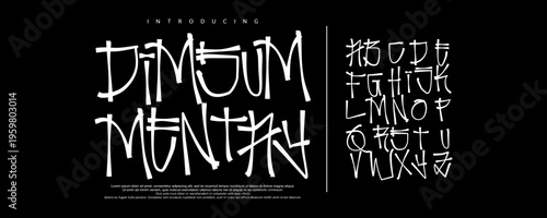 Foto Dimsum Mentai font display: A raw Asian street graffiti font