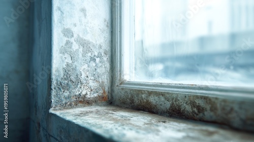 Mold growth at the corner of a window in a residential room indicates moisture issues and potential damage in the home
