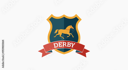 Derby Horse Racing Logo Emblem.