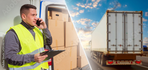 Canvas-taulu Courier service, delivery logistics