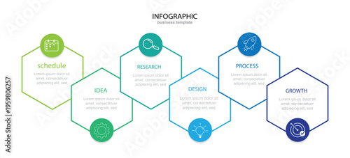 modern infographics options banner modern infographic template, design infographic whit 6 option vector illustration.	