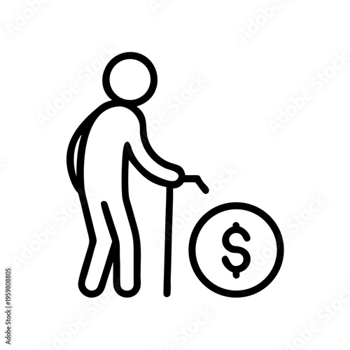 Retirement planning financial security for seniors savings and investment pension income illustration vector