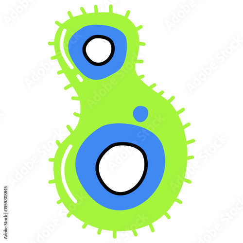 Biological cell or bacteria organism vector, microbiology graphic resource