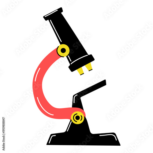 Professional laboratory microscope vector, biology research graphic resource