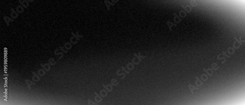 Black and white noisy grainy gradient textured background vector illustration. Greyscale minimal backdrop. Plain moody wallpaper. Monochrome gradation dusty cover, wide vintage blurred abstract banner