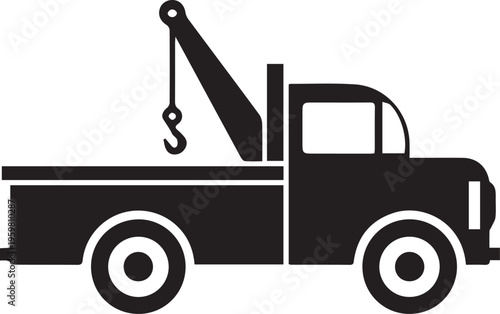Car towing truck icon in flat style icon