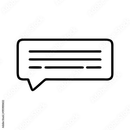 Outline message bubble icon vector illustration for social media chat and communication design concept
