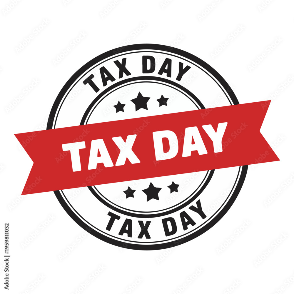 Fototapeta premium tax day round stamp label