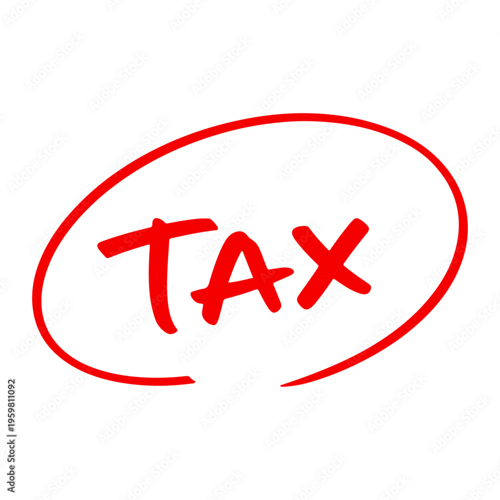 Obraz premium tax day lettering calligraphy red text