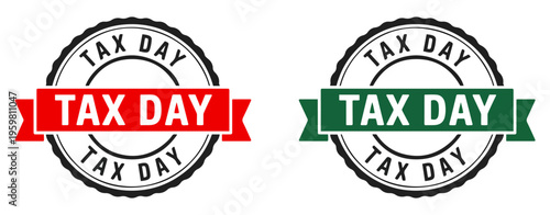 tax day grunge stamp ribbon set