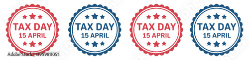 tax day badge ribbon stamp set