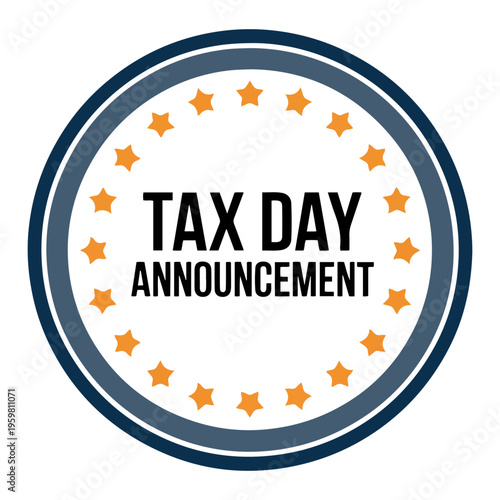 tax day circular badge star icon