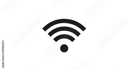 Black Wi-Fi Icon Isolated on White Background. Wireless Internet Signal Vector Symbol.
