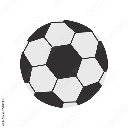 Classic black and white hexagonal panel soccer ball illustration vector design on a white background