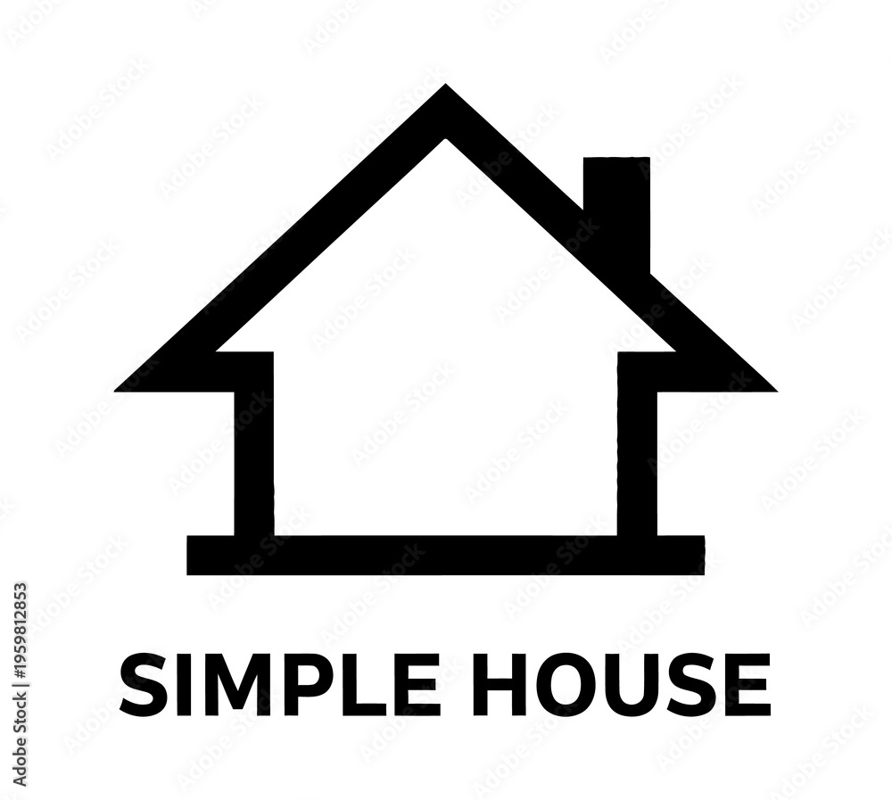 Fototapeta premium Simple house logo with roof and chimney