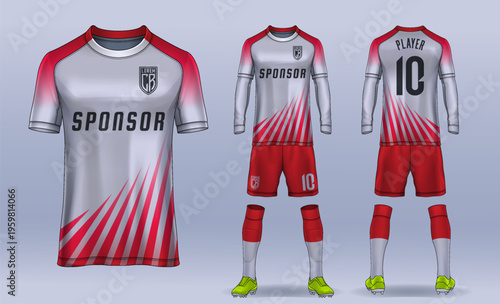 t-shirt sport design template, Soccer jersey mockup for football club. uniform front and back view.	