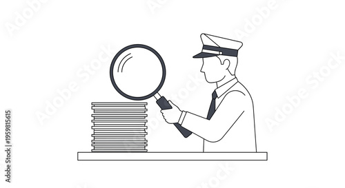 Flat minimalist illustration of corporate financial audit b