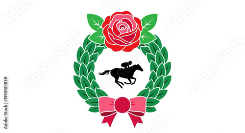 Derby logo with horse racing elements.