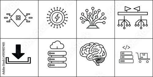 A curated set of open‑source AI and machine‑learning icons, perfect for dev communities, engineering write‑ups, and modern cloud architecture visuals