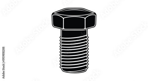 A single black bolt depicted in a striking silhouette