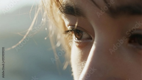 Close-Up of an Eye with Natural Light Highlighting Details