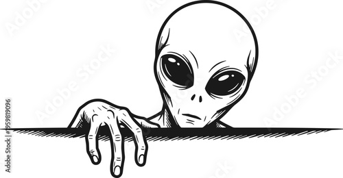 Peeking Alien Svg