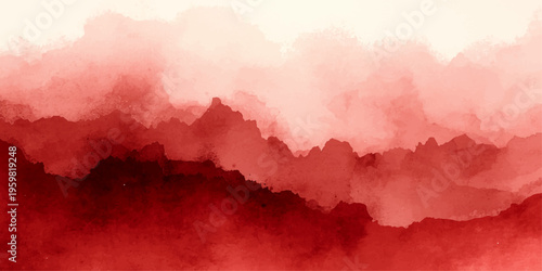 Abstract red grunge background features dramatic clouds and a vintage texture reminiscent of a smoky sunset atmosphere