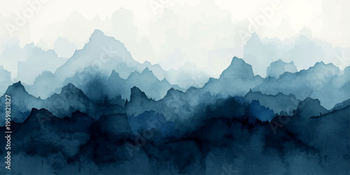 A breathtaking morning view of misty peaks and snow-covered Alps at dawn, where a forest valley lies tucked beneath a thick fog and glowing sunrise clouds