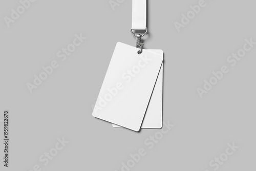 Blank Id Card Mockup - 3D Illustration