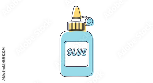 Bottle of glue adhesive liquid.