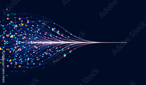 Ai technology. Concept of artificial intelligence. Dots lines. Digital, communication, science, networks