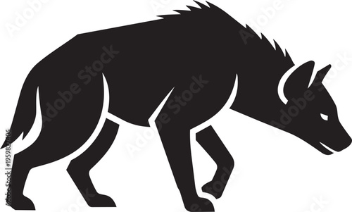 The Symbol of  Hyena their extreme intelligence, social structure, and survival skills isolated on white background 