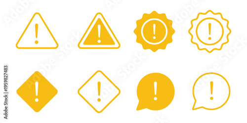 Exclamation Mark Chat Bubble Icon Vector Illustration for Alert Notification Message exclamation mark chat bubble icon. Warning Alert Icons Set. caution triangle icons, safety alert and notifications 