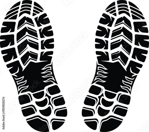 A set of black shoe soles in a vector design concept with a line art silhouette and modern bundle