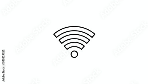 Minimalist Wifi Icon, Wireless Network Signal, Internet Connection Symbol, Technology Concept